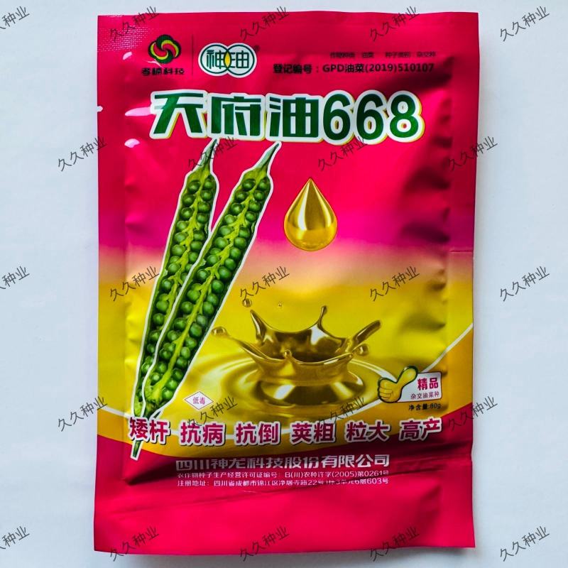 天府油668油菜种籽高产抗病矮杆抗倒油菜籽种农家秋播油菜