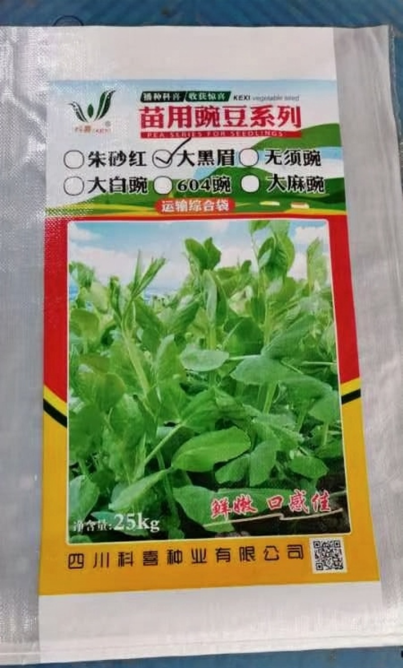 豌豆种子大黑眉豌豆种子生产豌豆苗主要品种嫩脆粗胖