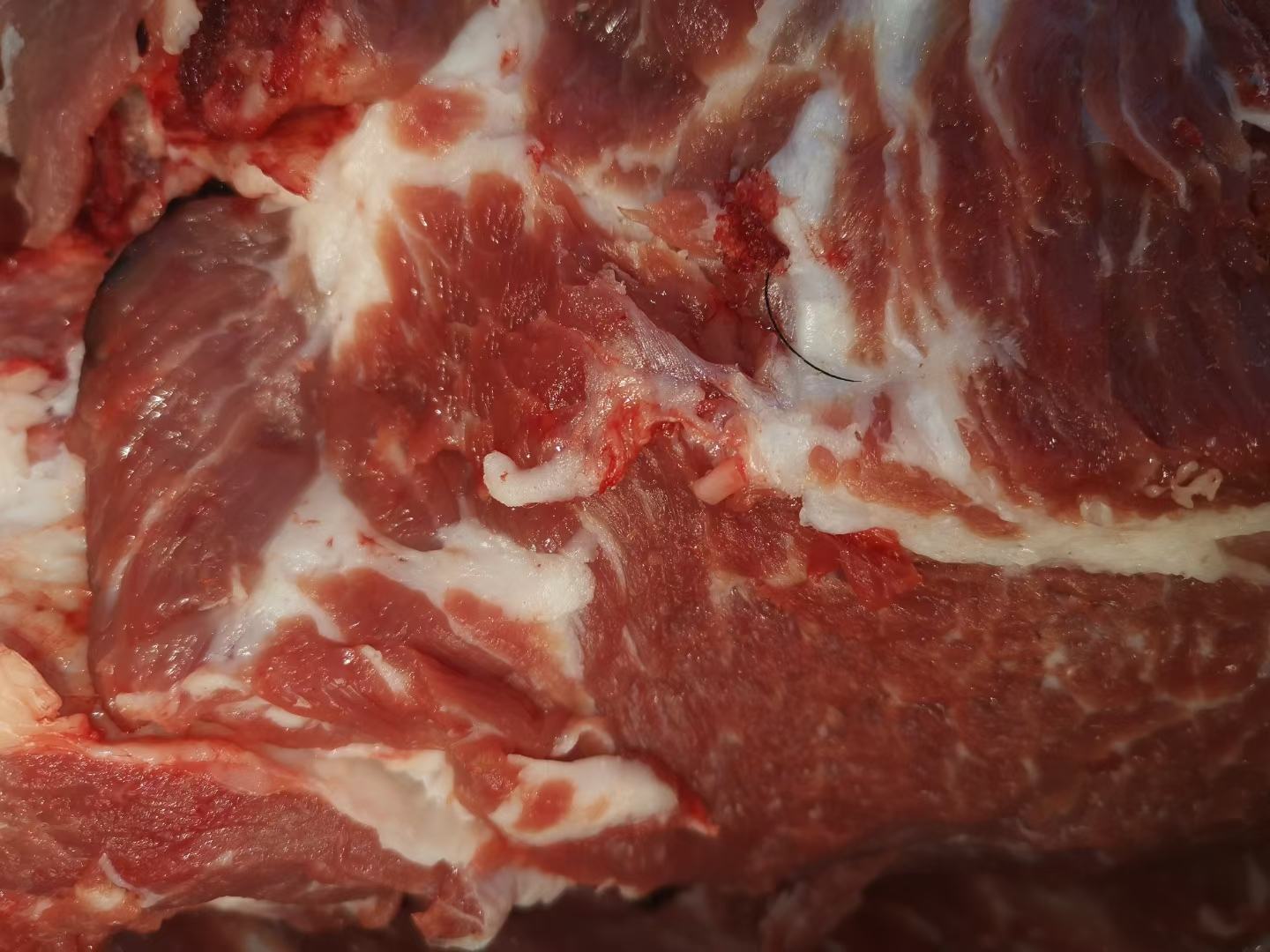 祁东富硒猪肉切面特写照片