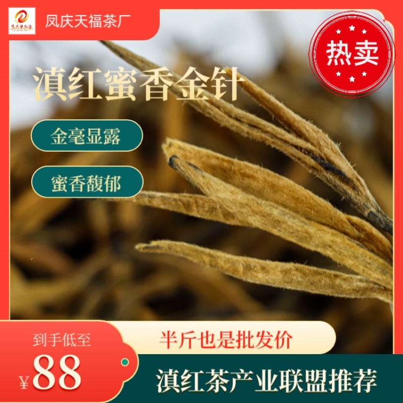 云南凤庆高端滇红蜜香型浓香型古树大金针小金针