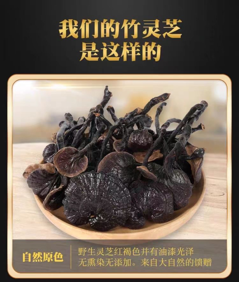 云南竹灵芝小红紫长颈灵芝非赤灵芝黑灵芝