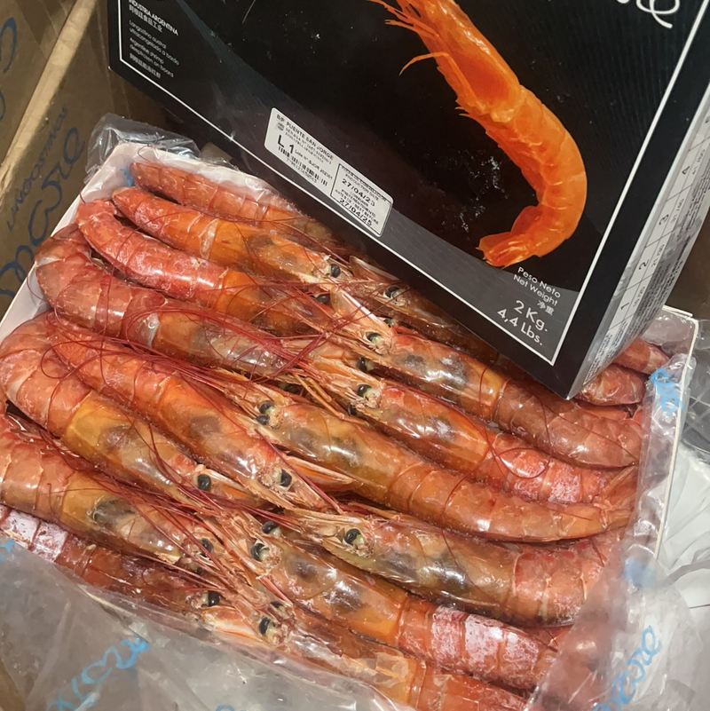 阿根廷红虾水产集团自补虾，个大肉肥，新鲜美味，证件齐全