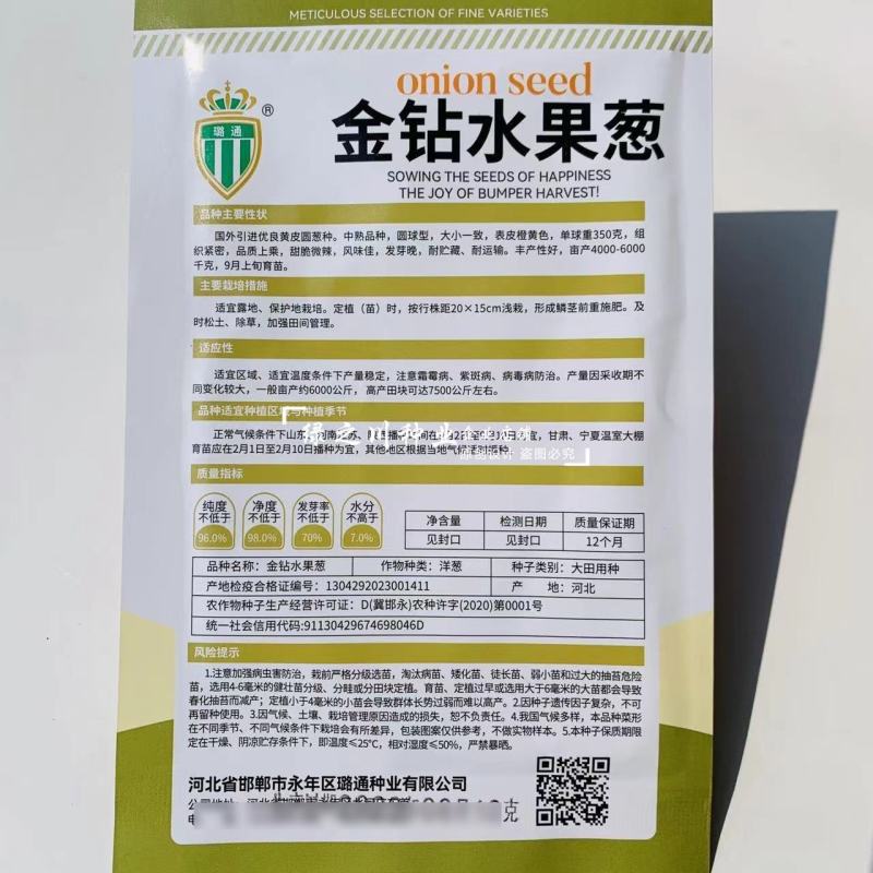 金钻水果葱洋葱种子黄皮圆葱种子甜脆微辣圆球型黄皮洋葱种子