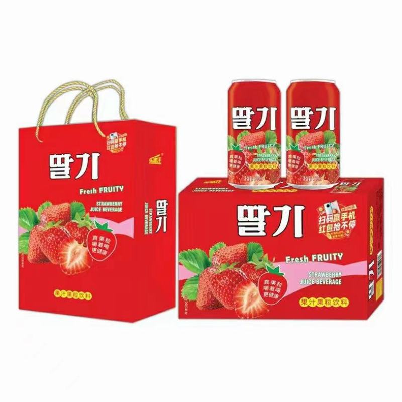 320毫升果粒果汁饮料，韩国口味大果粒更适合中国人口味