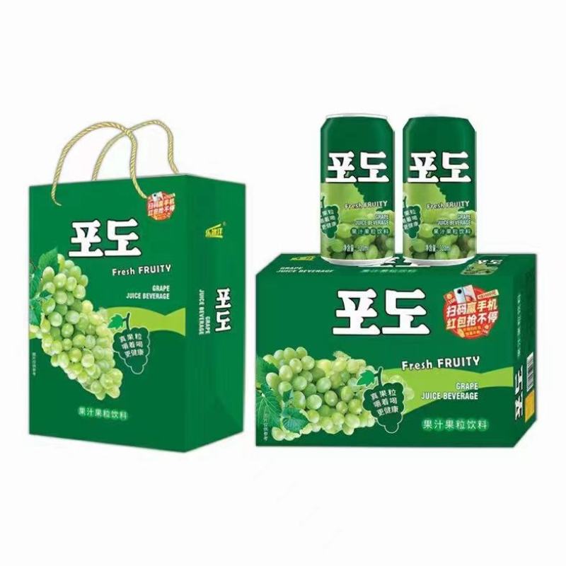 320毫升果粒果汁饮料，韩国口味大果粒更适合中国人口味