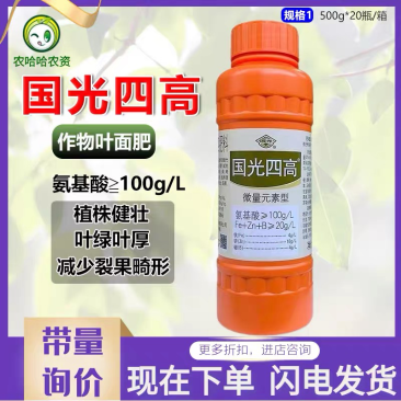 国光四高氨基酸水溶叶面肥铁肥锌肥硼肥农用微量元素水溶肥料
