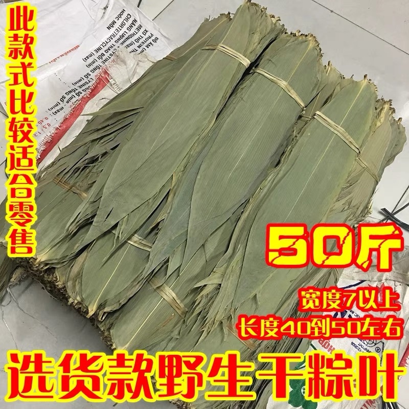 商用款野生干粽叶50斤批发粽子叶新鲜麻竹叶箬叶采摘