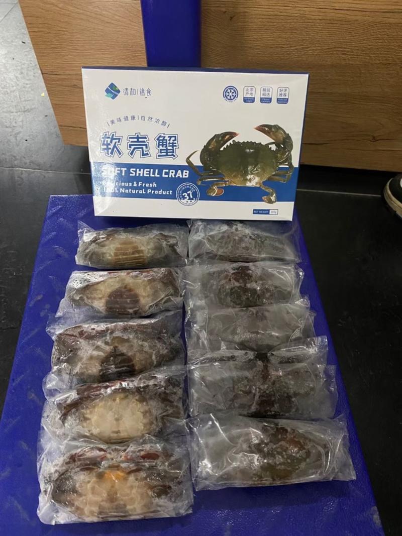 新鲜冷冻软壳青蟹800gx8盒酒店商用水产食材