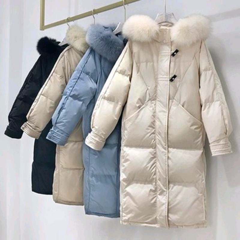 羽绒服女韩版新款宽松中长款加厚连帽羽绒棉服女批发库存一万