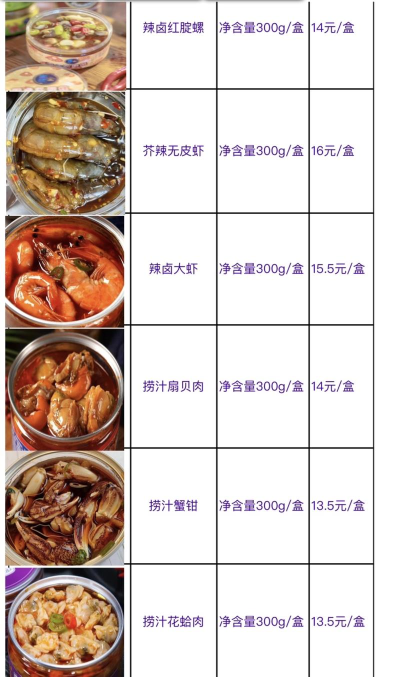 捞汁小海鲜，即食海鲜罐头，泰式蟹块，泰式无皮虾，生呛虾蟹