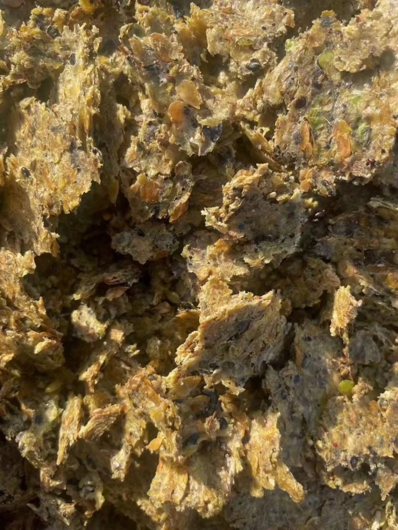 豆饼，碎豆子炒熟直接压榨不出油