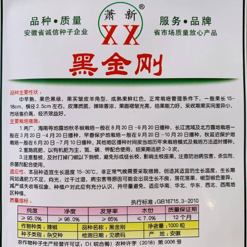 黑绿皮皱皮椒种子特辣大果型皱皱辣种籽黑金刚皱皮辣椒种子