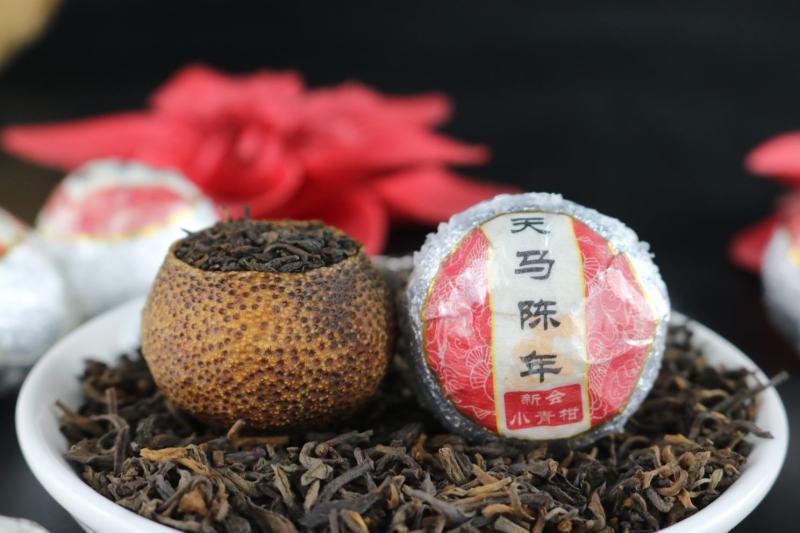 新会天马柑壳15年宫廷金牙晒珍藏款新会小青柑普洱茶柑普茶