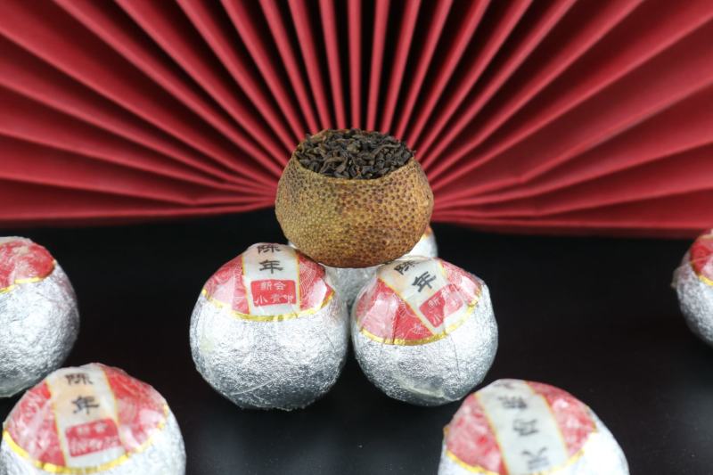 新会天马柑壳15年宫廷金牙晒珍藏款新会小青柑普洱茶柑普茶
