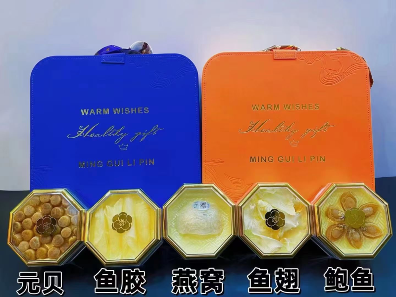 克莱因蓝&爱马仕橙手提皮盒丝巾款，中药材礼盒，货品齐全
