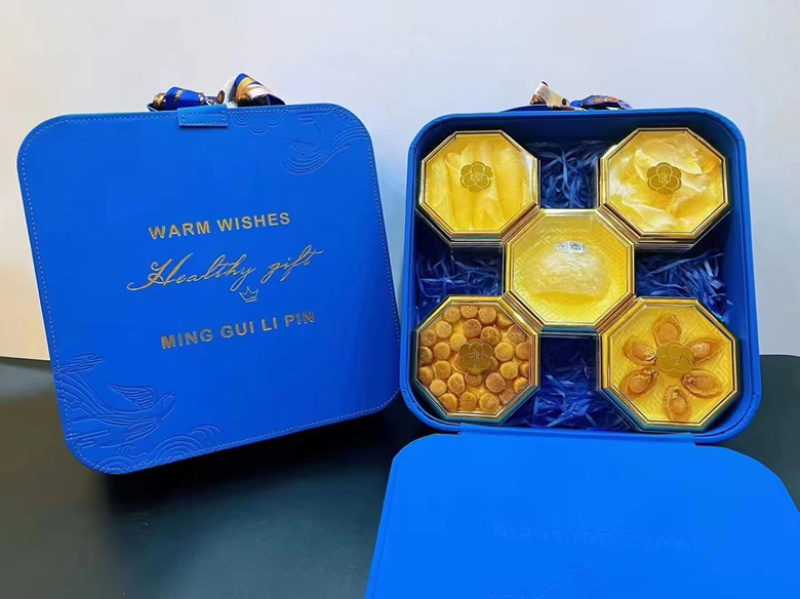 克莱因蓝&爱马仕橙手提皮盒丝巾款，中药材礼盒，货品齐全