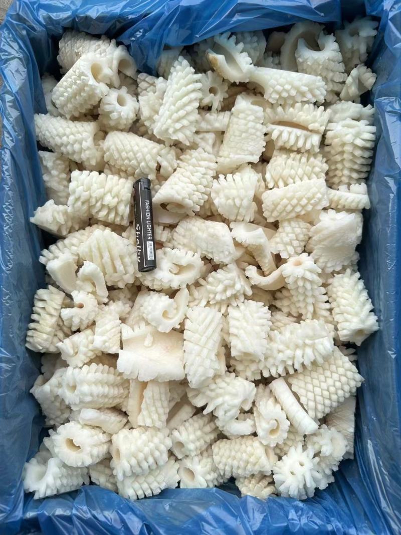【鱿鱼花】目鱼花去皮鱿鱼卷冷冻耳花新鲜现切火锅食材半成品