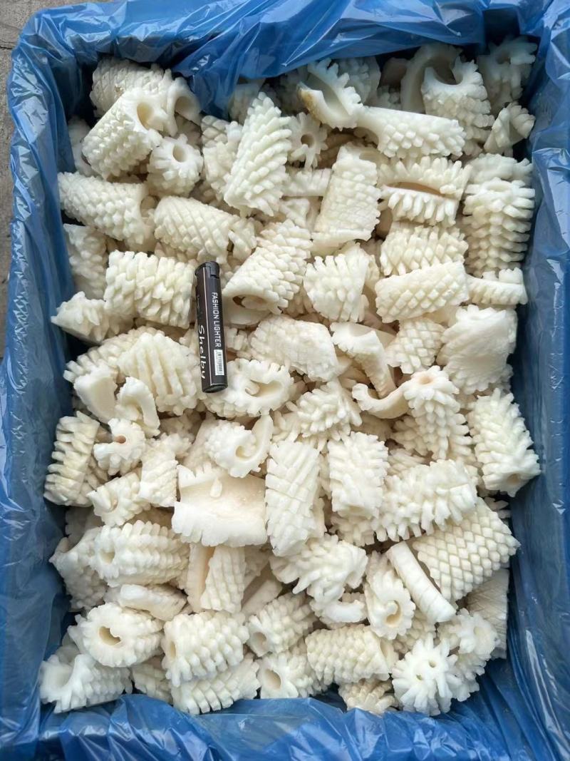 【鱿鱼花】目鱼花去皮鱿鱼卷冷冻耳花新鲜现切火锅食材半成品