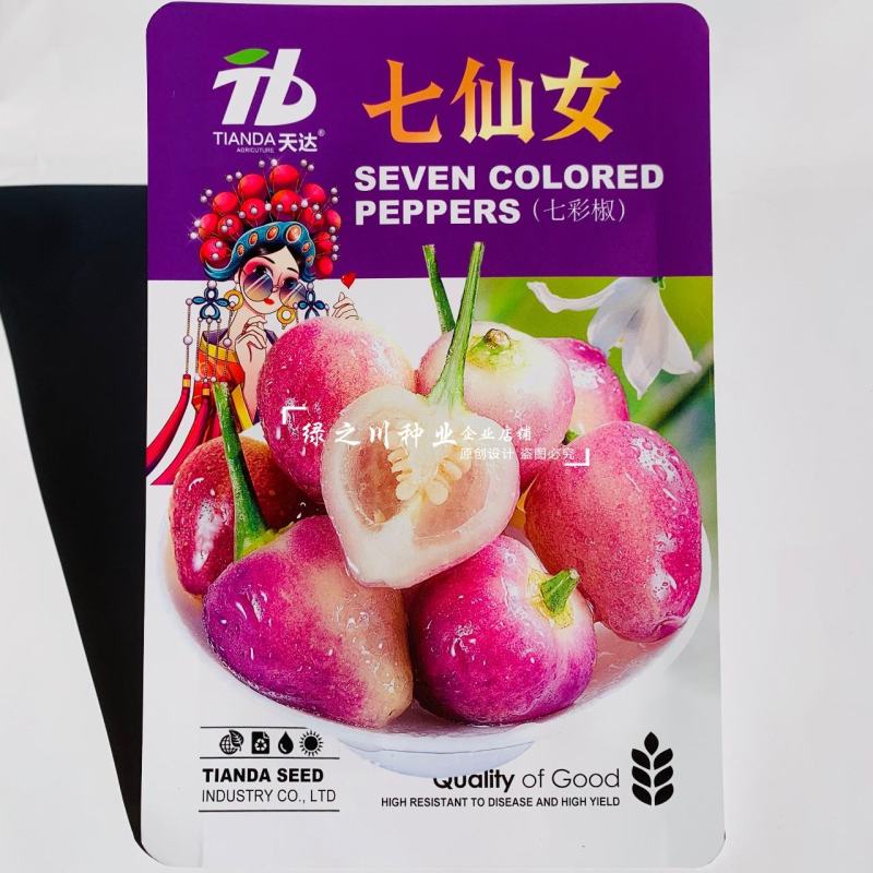 两广热销七彩椒种子味辣脆嫩五彩泡椒种子可腌渍泡制彩色辣椒