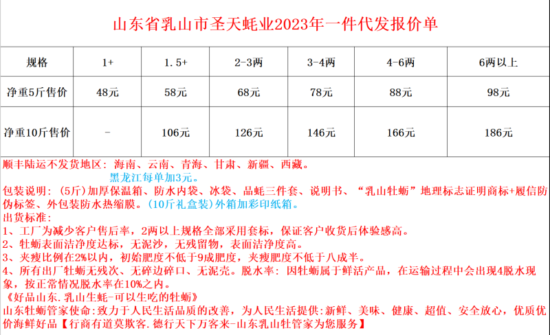 一件代发好品山东.礼飨中国～新春佳节送蚝礼乳山牡蛎更满意
