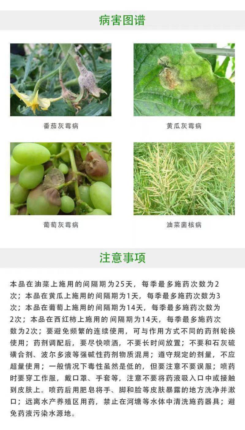 50%腐霉利黄瓜番茄草莓葡萄果树灰霉病菌核病专用正品农药