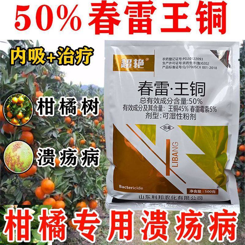 春雷50霉素王铜蔬菜农药溃疡病柑橘角斑病果树细菌杀菌剂正