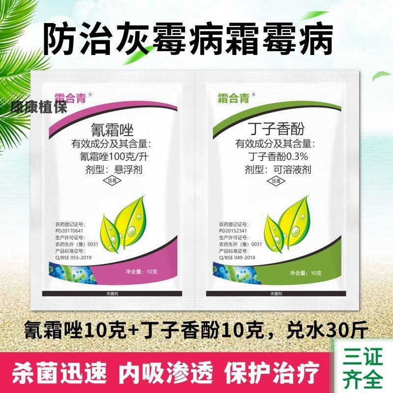 氰霜唑丁子香酚农药组合防治霜霉病霜疫病灰霉病蔬菜果树杀菌