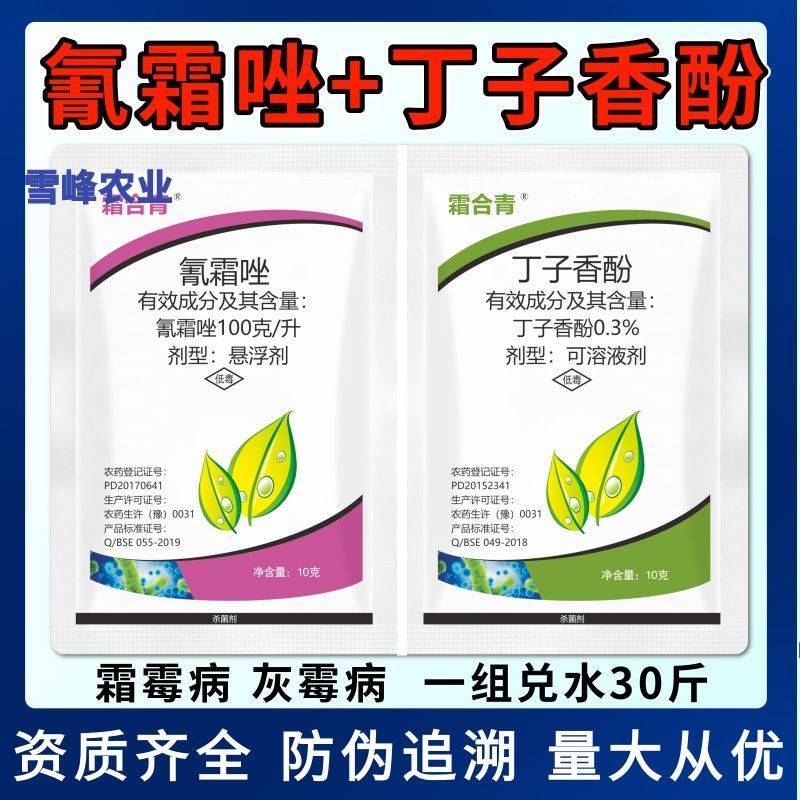 氰霜唑丁子香酚农药组合防治霜霉病霜疫病灰霉病蔬菜果树杀菌
