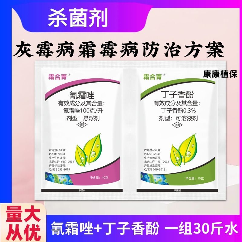 氰霜唑丁子香酚农药组合防治霜霉病霜疫病灰霉病蔬菜果树杀菌