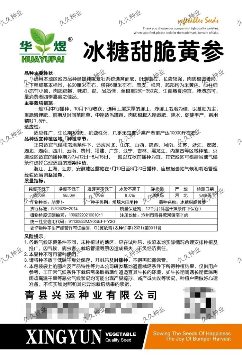 冰糖甜脆黄参胡萝卜种子农田菜园肉质细嫩味甜黄胡萝卜