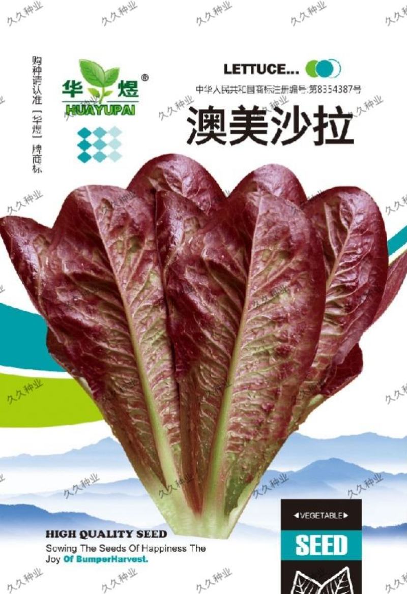 华煜澳美沙拉油麦菜种子四季速生甜脆罗马直立生菜孔雀菜籽