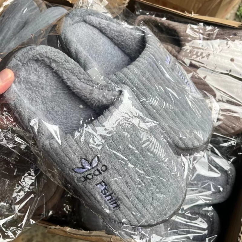 秋冬季毛拖鞋双色底白底普通底加绒加厚拖鞋
