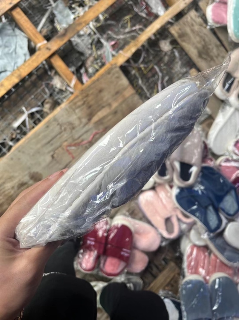 秋冬季毛拖鞋双色底白底普通底加绒加厚拖鞋