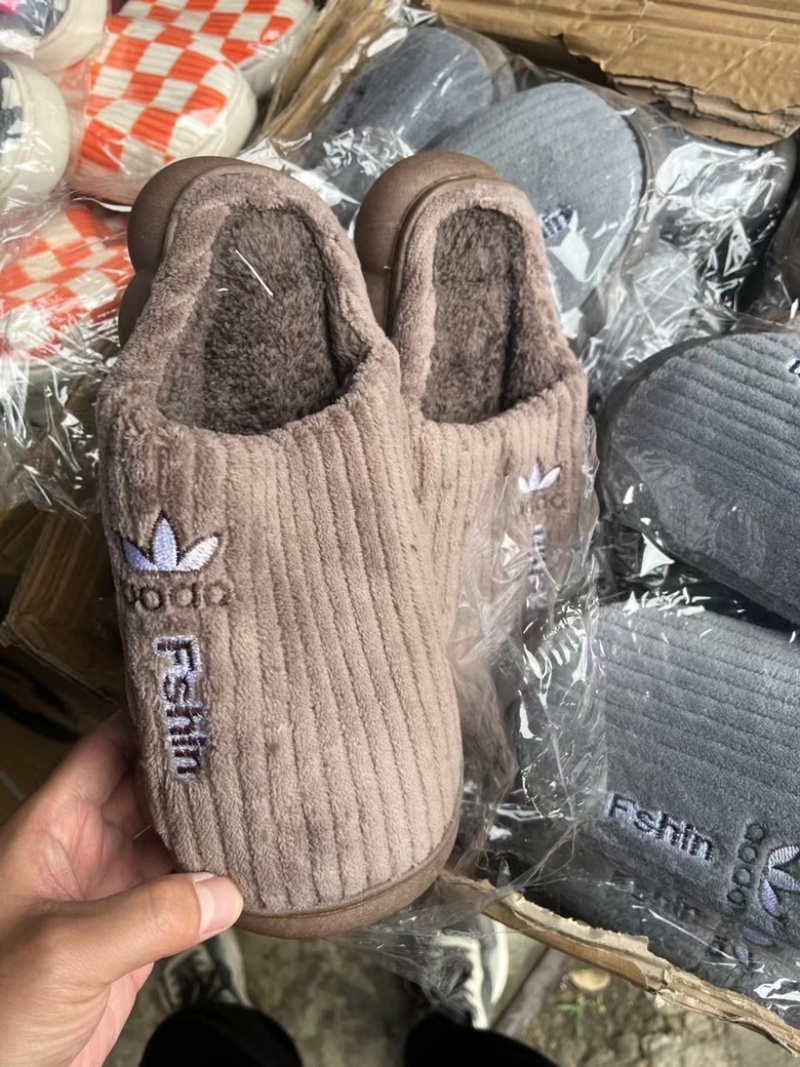 秋冬季毛拖鞋双色底白底普通底加绒加厚拖鞋