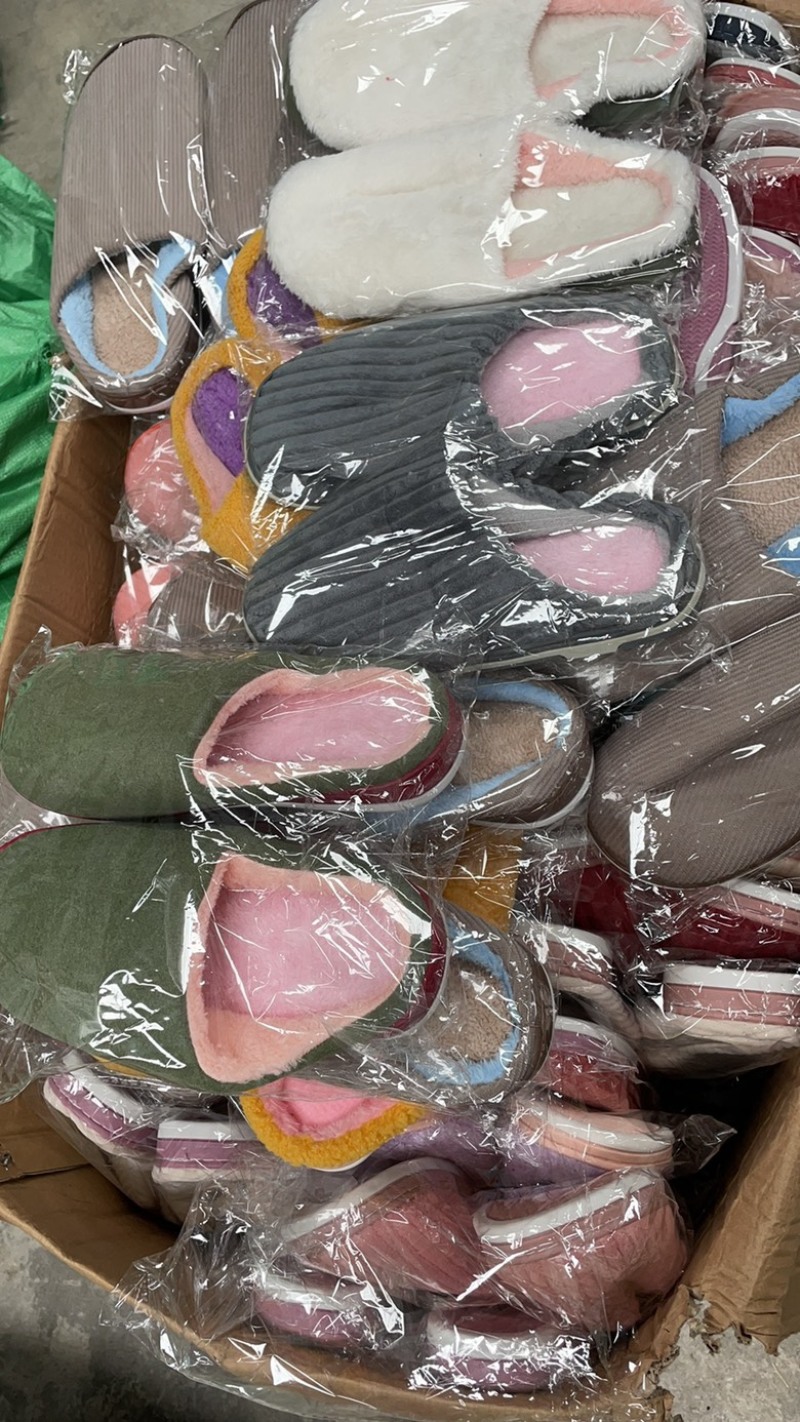 秋冬季毛拖鞋双色底白底普通底加绒加厚拖鞋