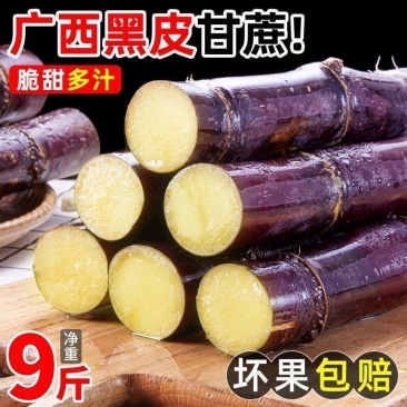 应季现砍现发9斤广西黑皮甘蔗水果新鲜当季甜杆脆孕妇青紫