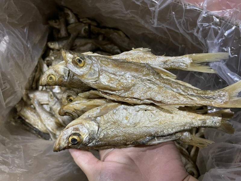油炸鱼干地摊展会批发油炸翘嘴鱼干开肚白条白肖