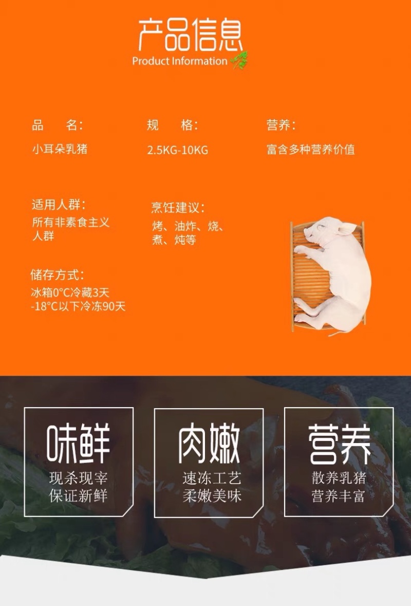 冻乳猪/小乳猪/活猪/烤乳猪新鲜屠宰去毛去内脏/全国包邮