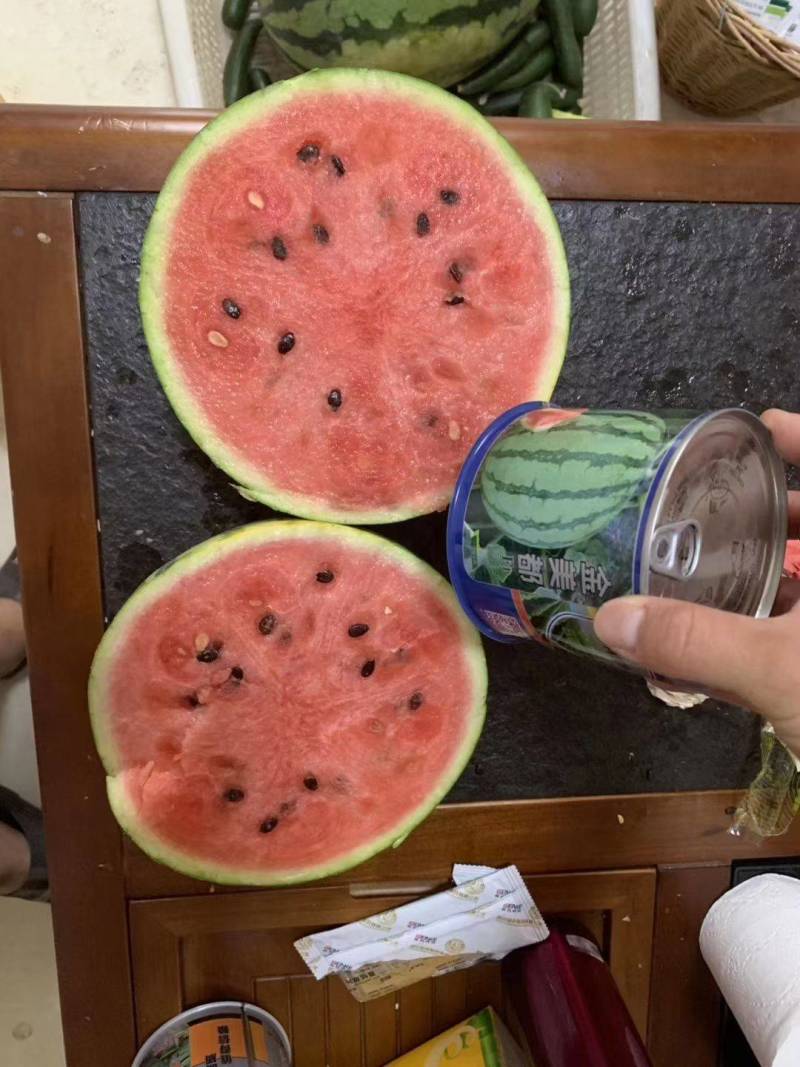 金美都西瓜种子皮薄耐裂中早熟薄皮红瓤圆形高纯甜8424西