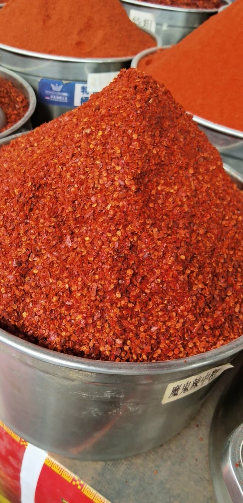 印度椒中粗，魔鬼辣辣，爆辣红油辣椒面，新鲜出炉