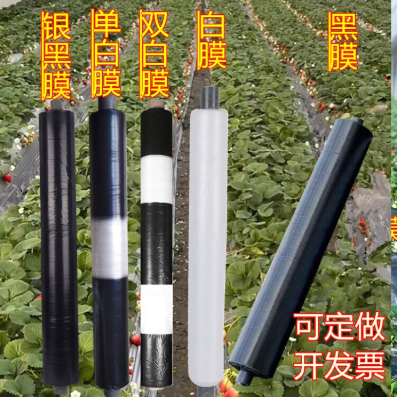 【银黑双色反光】农用黑地膜白地膜加厚抗老化塑料薄膜除草