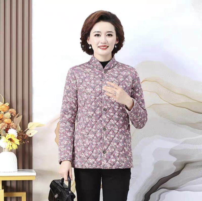 妈妈冬季夹棉棉衣保暖开衫外衣，50件起批，23/件