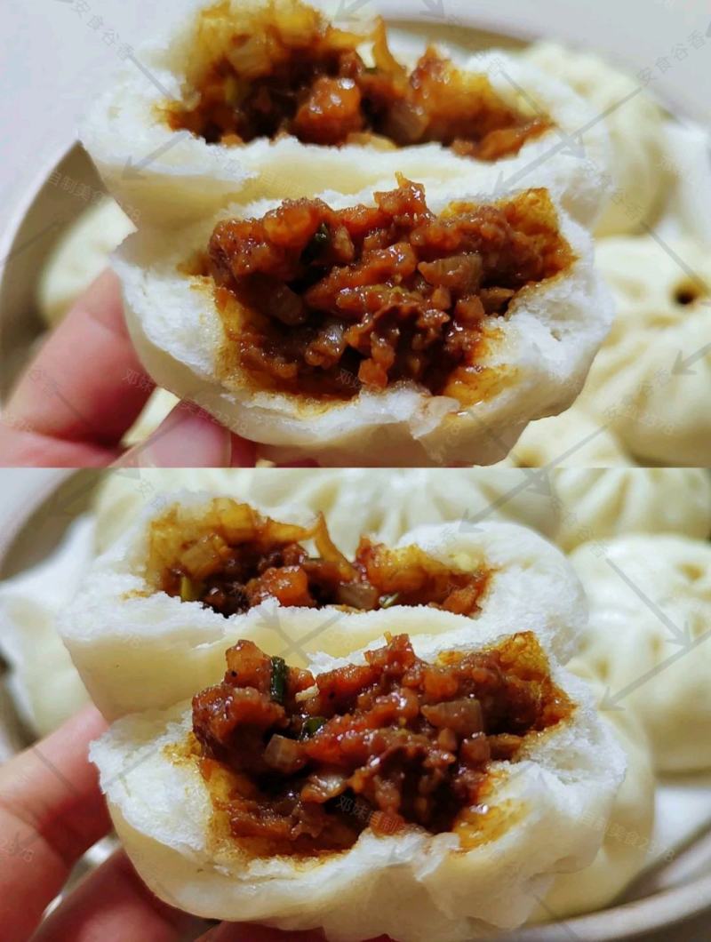 手工包子猪肉颗粒肉馅（无鸡肉和大豆蛋白添加）早餐包子