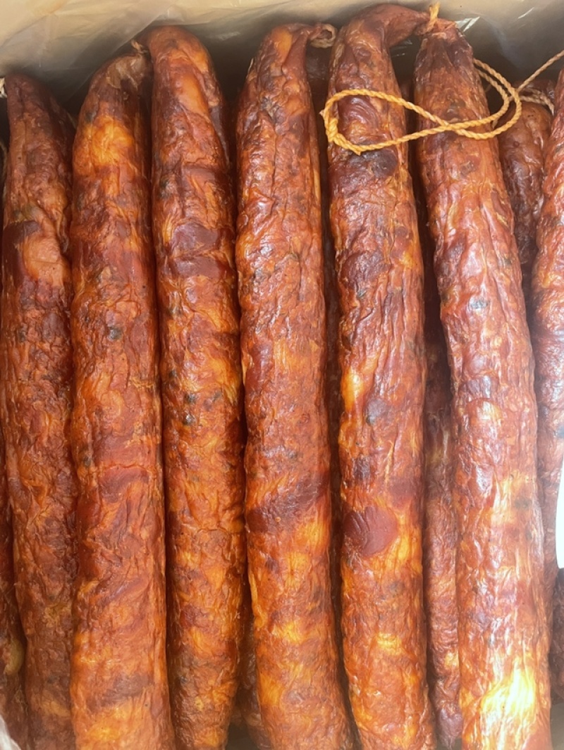纯肉腊肠展会地摊麻辣五香腊肠香肠滋百鲜福中王中山黄圃腊肠