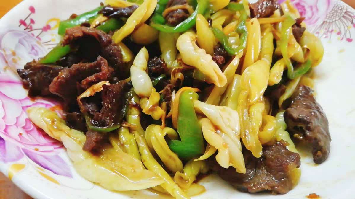 青木瓜炒牛肉成品图