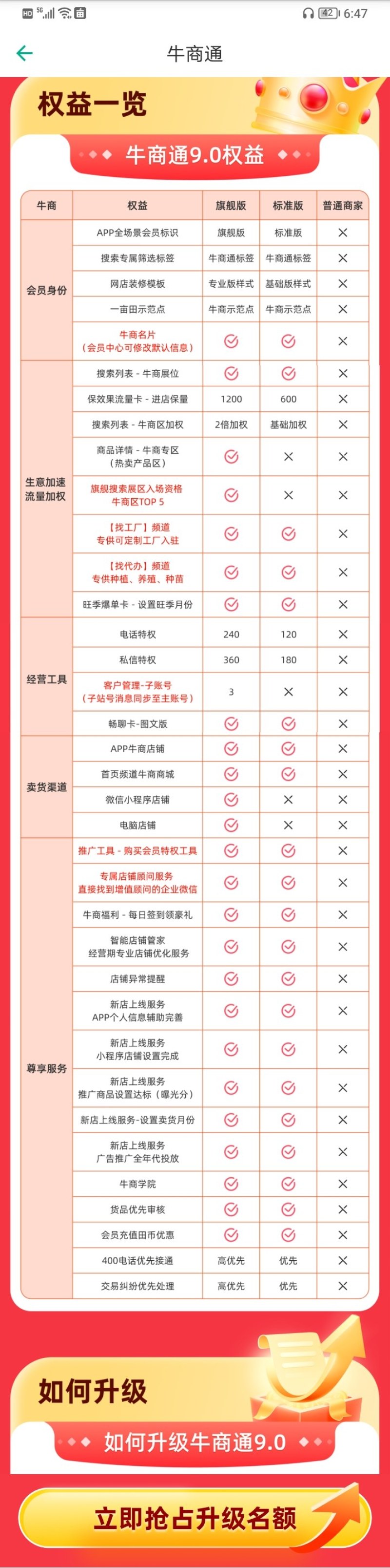 一亩田官方卖货店铺牛商通会员店铺价格最低打五折半价减少钱