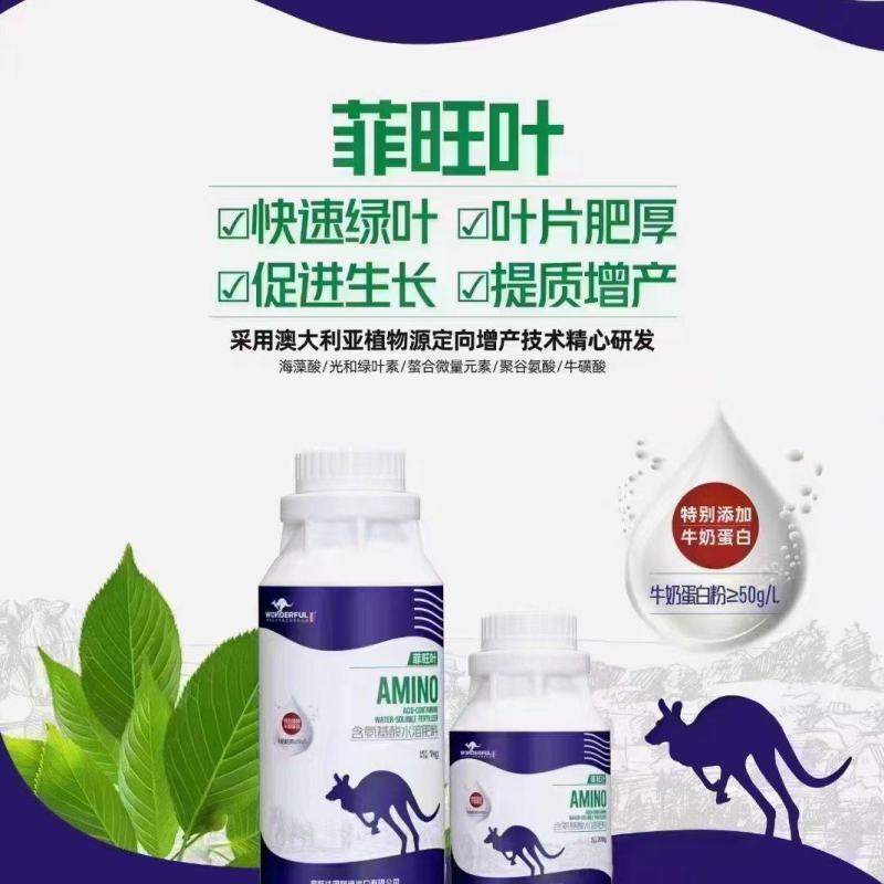 氨基酸水溶肥(聚谷氨酸蛋白液）果树蔬菜花卉一喷绿叶片肥厚