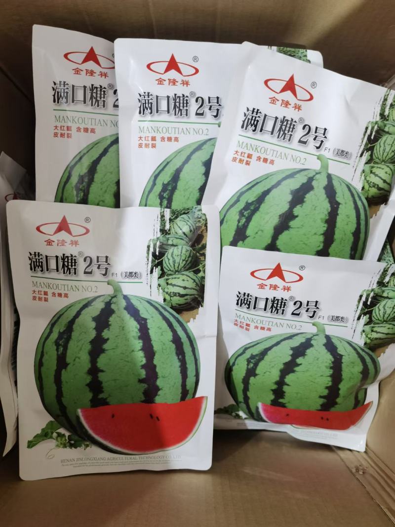 满口糖2号F1美都类西瓜种子早熟高糖大红肉甜度14度耐裂