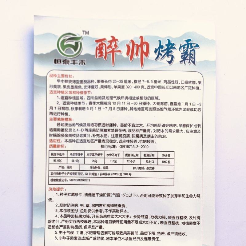 醉帅长茄烧烤茄籽早中熟紫黑发亮短粗棒型真糯茄子大田蔬菜基