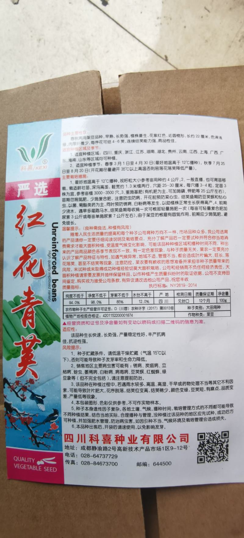 四季豆种子红花青荚早熟结荚多无筋品质好春秋季均可种植
